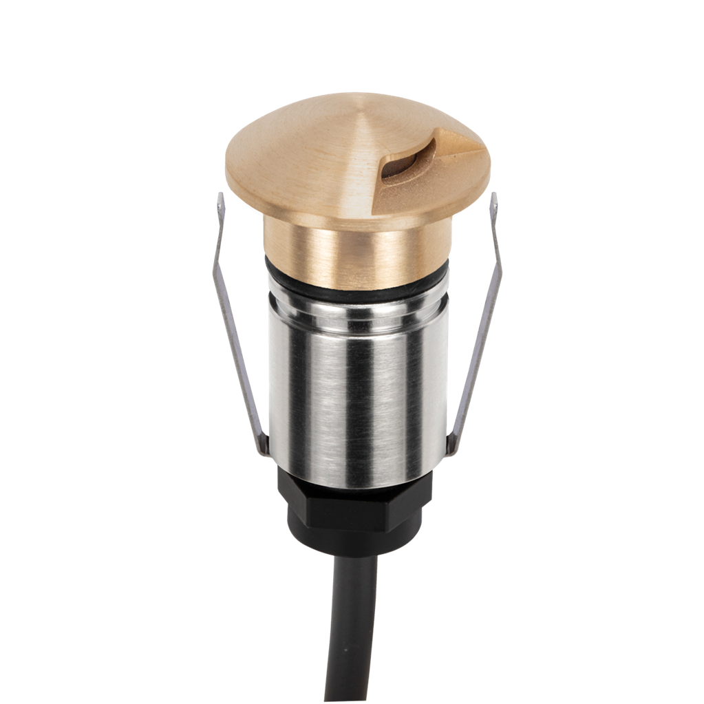 Domus EMIT 36° Inground Up Lights and Deck Lights RGBW Brushed Brass 1W 24V IP67- EMIT