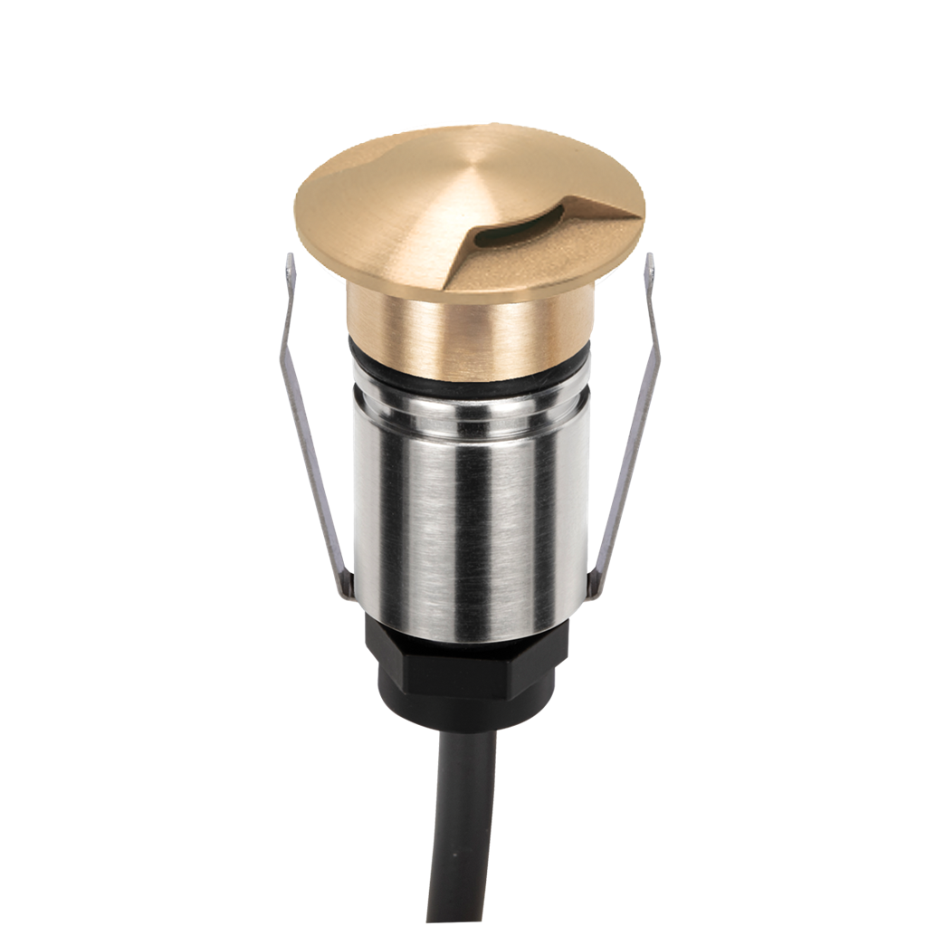 Domus EMIT 36° Inground Up Lights and Deck Lights RGBW Brushed Brass 1W 24V IP67- EMIT