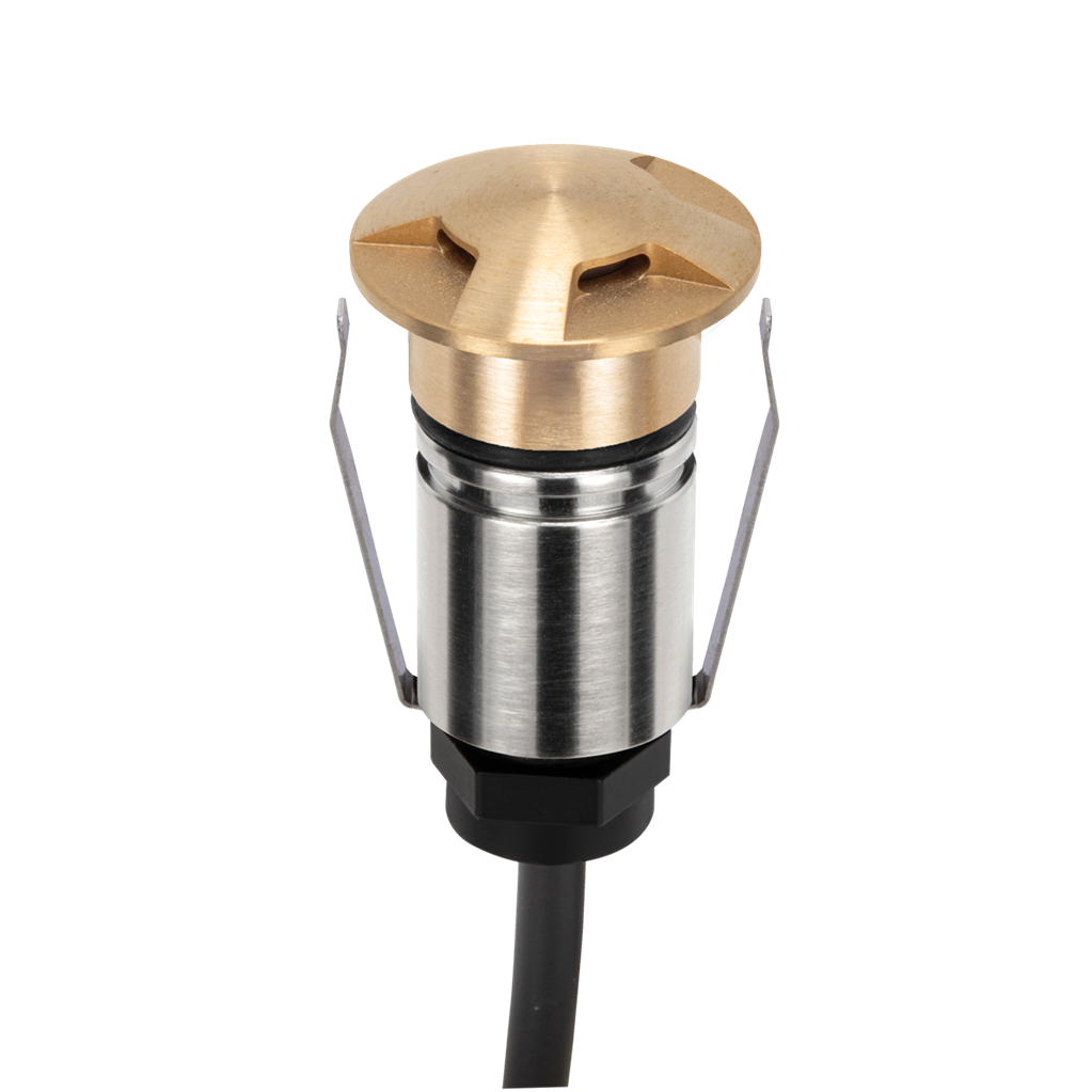 Domus EMIT 36° Inground Up Lights and Deck Lights RGBW Brushed Brass 1W 24V IP67- EMIT