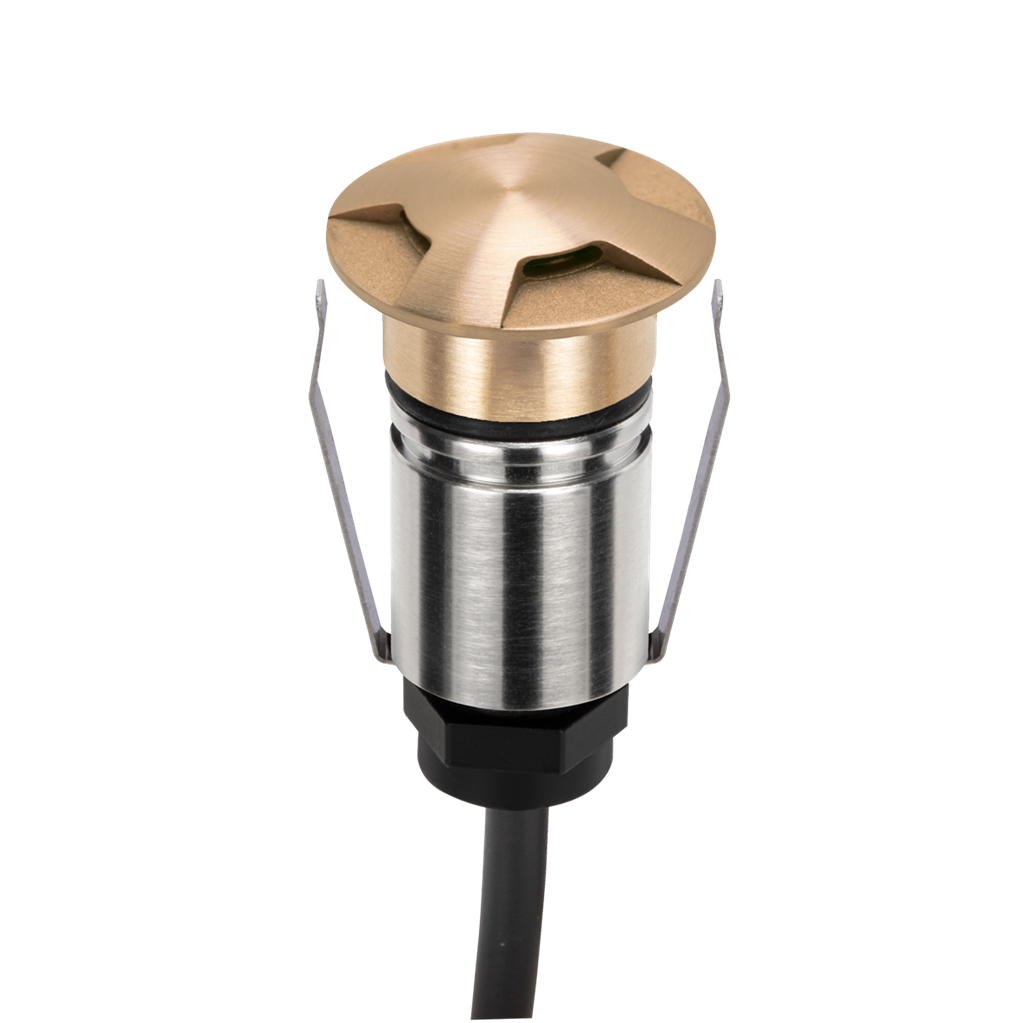 Domus EMIT 36° Inground Up Lights and Deck Lights RGBW Brushed Brass 1W 24V IP67- EMIT