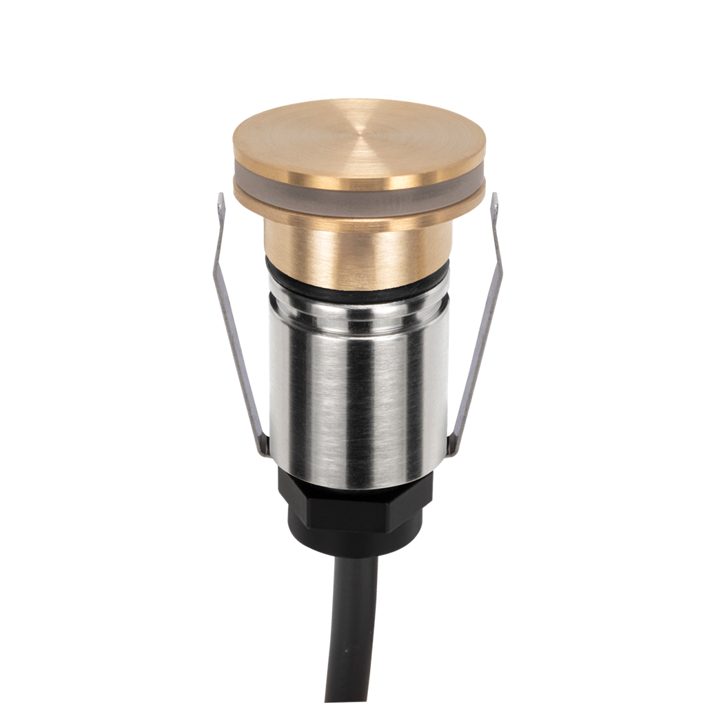 Domus EMIT 36° Inground Up Lights and Deck Lights RGBW Brushed Brass 1W 24V IP67- EMIT