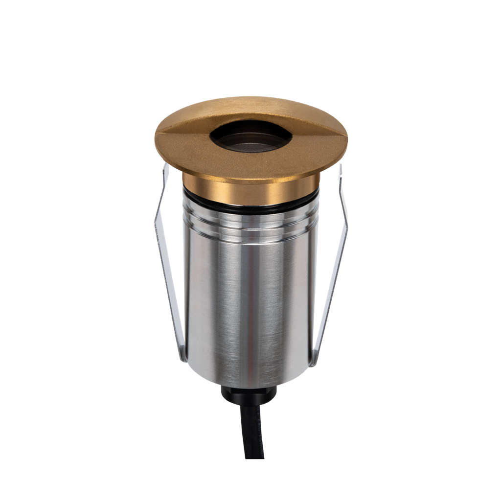 Domus EMIT 36° Inground Up Lights and Deck Lights RGBW Brushed Brass 2.5W 24V IP67- EMIT
