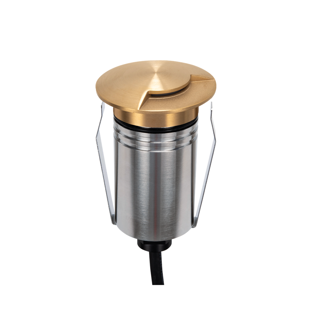 Domus EMIT 36° Inground Up Lights and Deck Lights RGBW Brushed Brass 2.5W 24V IP67- EMIT