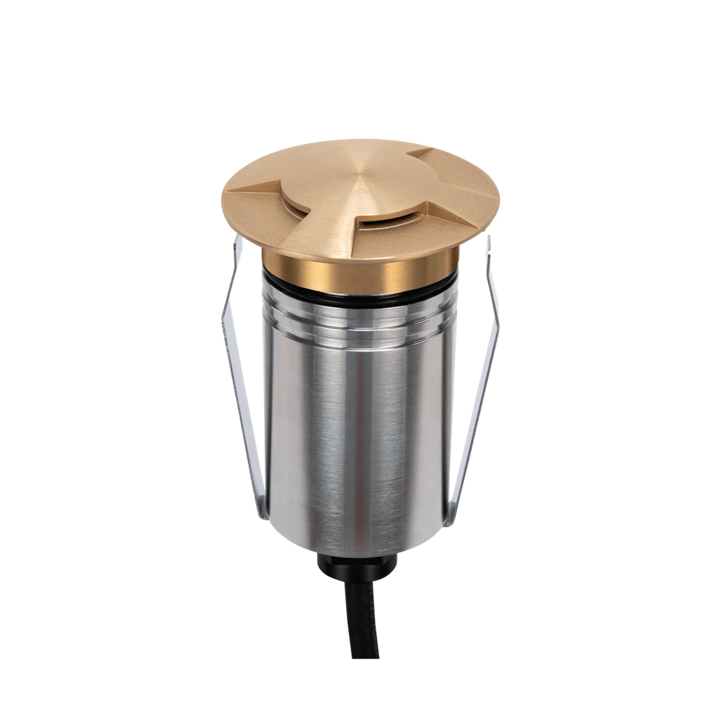 Domus EMIT 36° Inground Up Lights and Deck Lights RGBW Brushed Brass 2.5W 24V IP67- EMIT