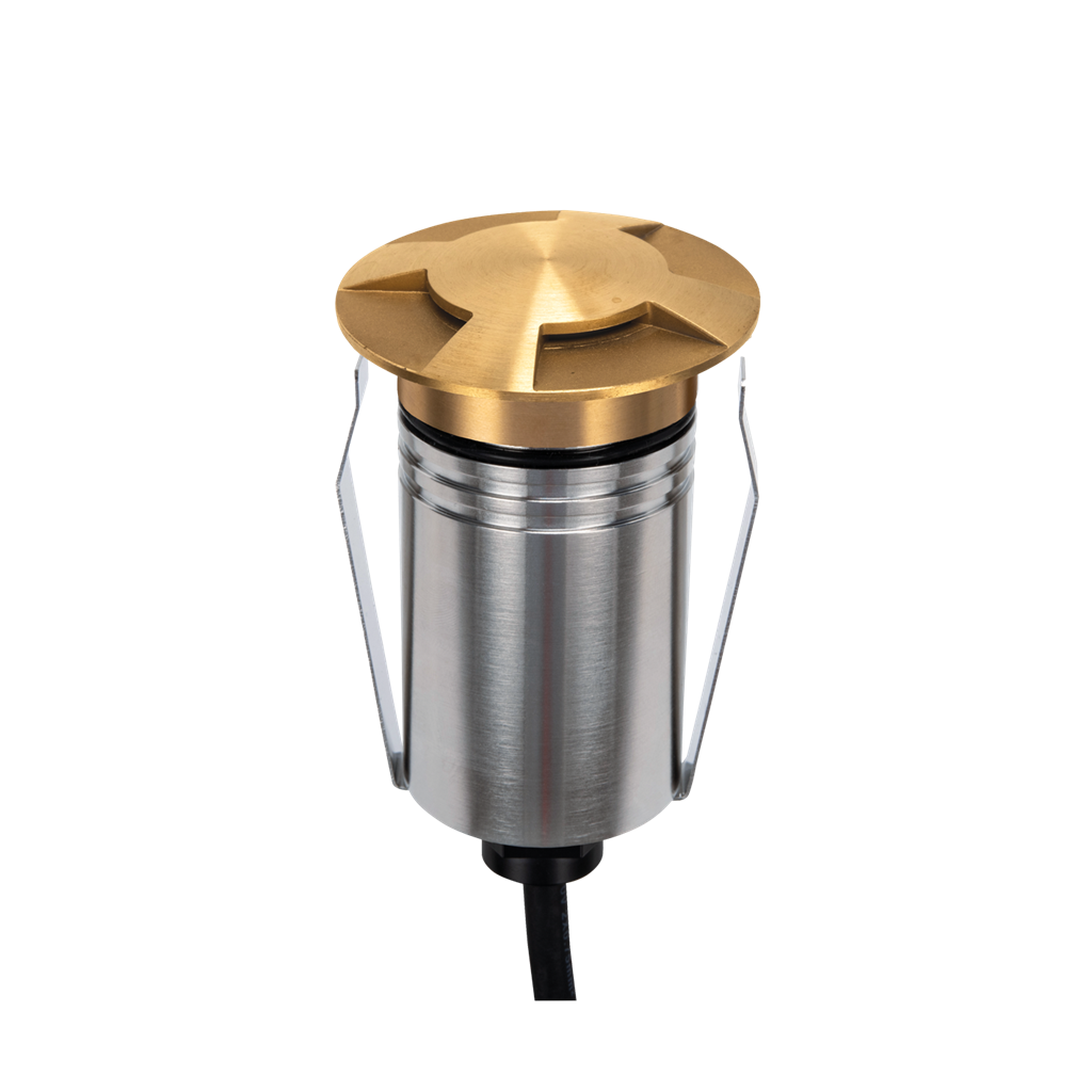 Domus EMIT 36° Inground Up Lights and Deck Lights RGBW Brushed Brass 2.5W 24V IP67- EMIT