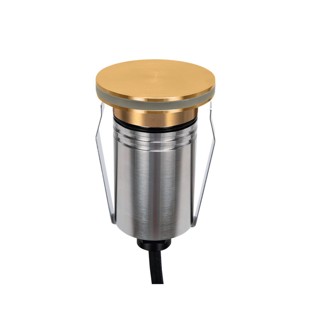 Domus EMIT 36° Inground Up Lights and Deck Lights RGBW Brushed Brass 2.5W 24V IP67- EMIT