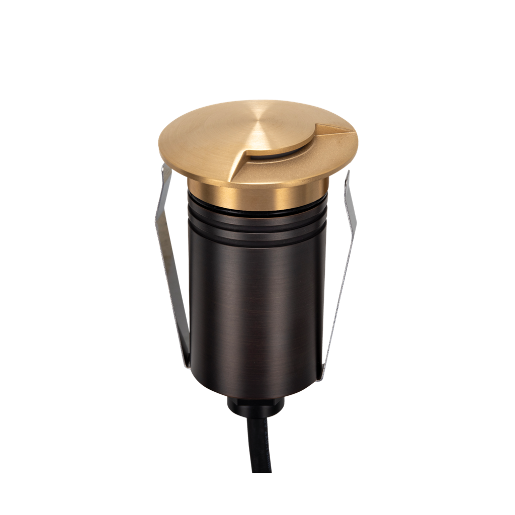 Domus EMIT 36° Inground Up Lights and Deck Lights Tri- Brushed Brass 2.5W 12/24V IP67- EMIT