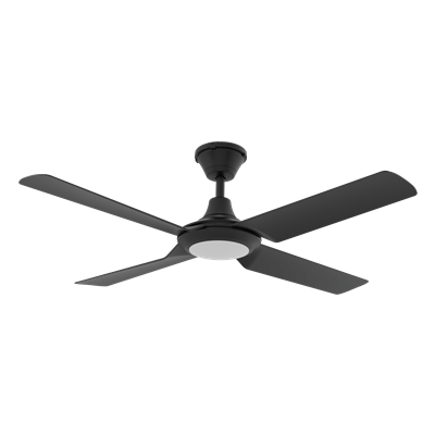 Domus Fresco 4 Blade 52in. with Dimmable LED Light Ceiling Fan Tri- Black/ White 26W 240V IP66 - 60091, 60090