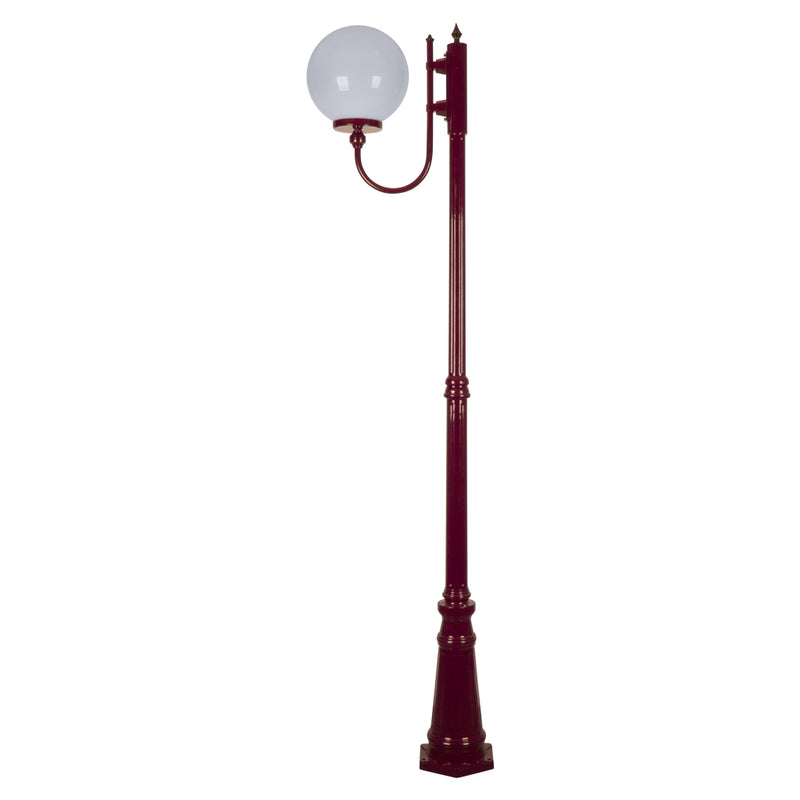 Domus LISBON 1LT 2.29M 250mm Opal Post LED Flood Light Beige / Burgundy / Black / Green / White IP43 - 15722, 15723, 15724, 15725, 15727 -  Domus Lighting