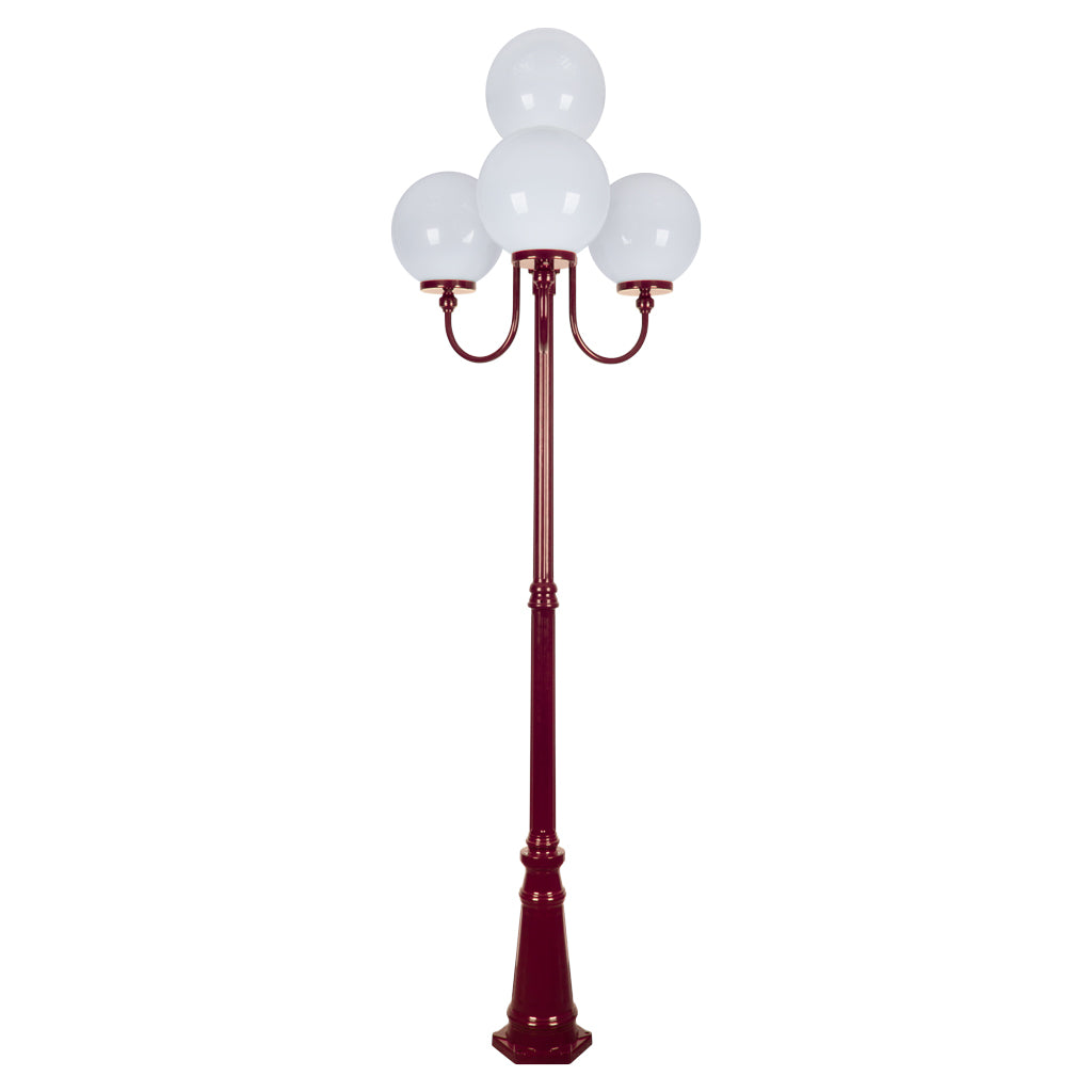 Domus LISBON 4LT 2.54M 300mm Opal Post Light Beige/ Burgundy/ White/ Black/ Green IP43 - 15776, 15777, 15778, 15779, 15781