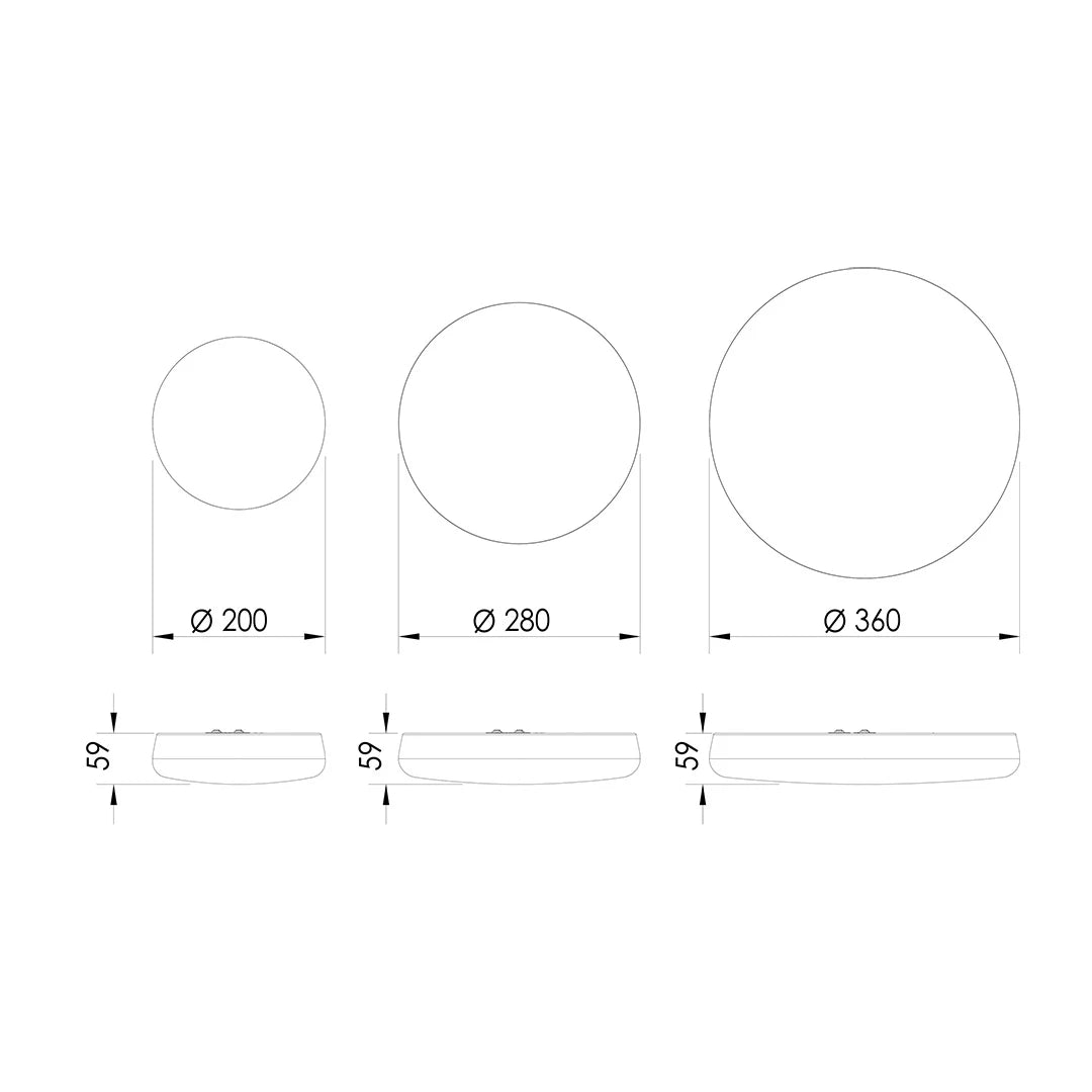 SAL JUNEE LED Oysters Tri- White 9/30W 240V IP65- SL2116TC/DP