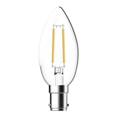 65922 Candle 4.8W 240V Dimmable LED Filament Lamp Clear IP20 - B15 2700K Domus Lighting