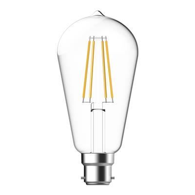 Domus ST64 Pear B22 Dimmable LED Filament Lamps and Globes 2700K 6500K 7.5W 240V IP20 - 65934, 65935 -Domus Lighting