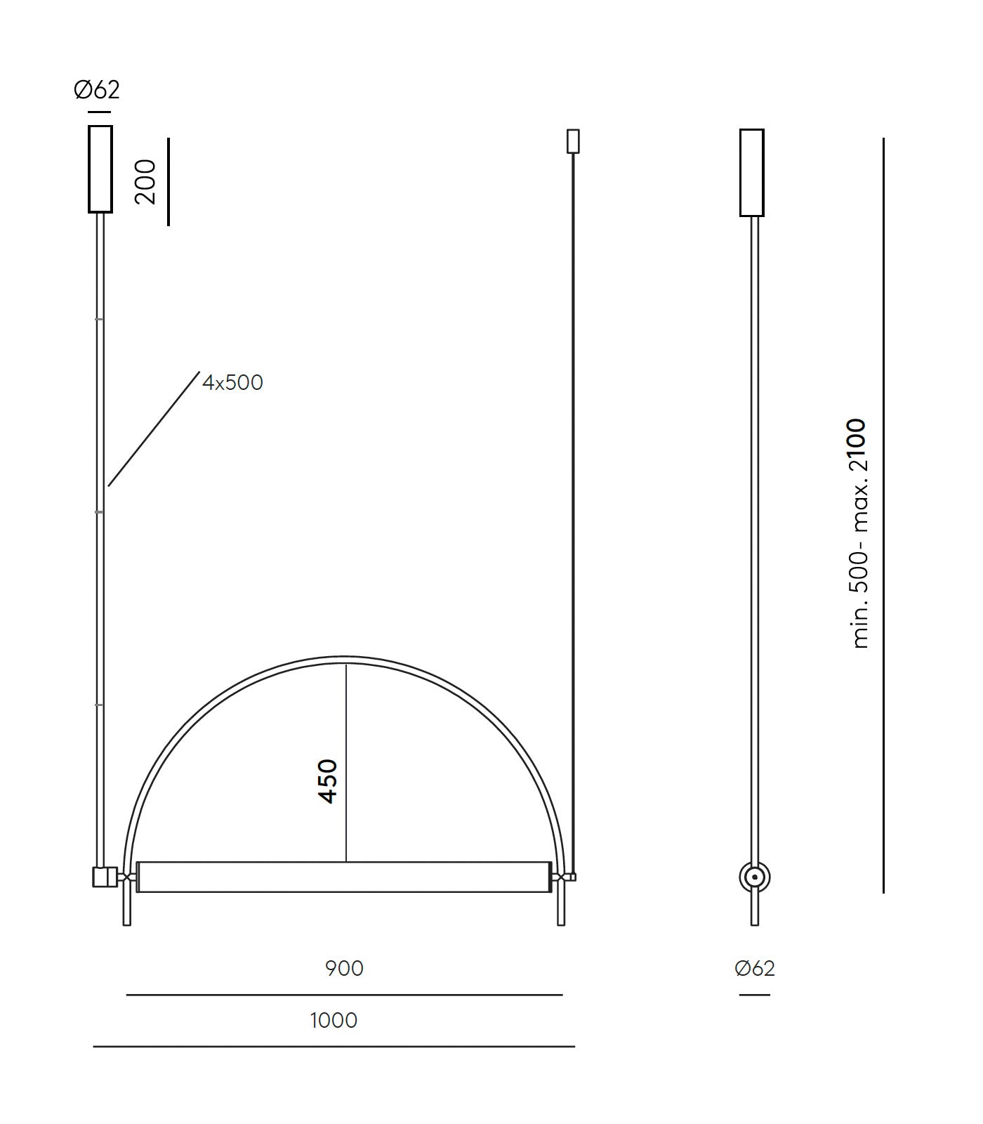 Aromas Arc Interior Pendants 2700K Aged Gold/ Matte Black 20W - ARO.C1292/ORO, ARO.C1292/NEG