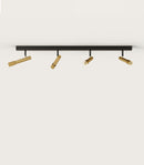 Aromas Ycro 4lt Ceiling Light 3000K Matte Black/ Matte Brass 8W - ARO.T1297/4