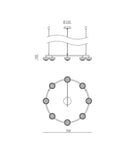 Aromas Hado Interior Architectural Chandelier 2700K Aged Gold- ARO.HADO/C