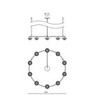 Aromas Hado Interior Architectural Chandelier 2700K Aged Gold- ARO.HADO/C