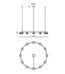 Aromas Hado Interior Architectural Chandelier 2700K Aged Gold- ARO.HADO/C