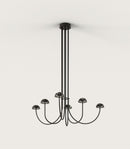 Aromas Dussa Interior Architectural Chandelier 2700K Matte Black/ Black/ Matte Brass/ White/ Travertine 9W - ARO.C1307/6