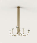 Aromas Dussa Interior Architectural Chandelier 2700K Matte Black/ Black/ Matte Brass/ White/ Travertine 9W - ARO.C1307/6