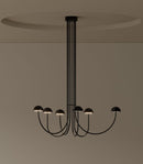 Aromas Dussa Interior Architectural Chandelier 2700K Matte Black/ Black/ Matte Brass/ White/ Travertine 9W - ARO.C1307/6