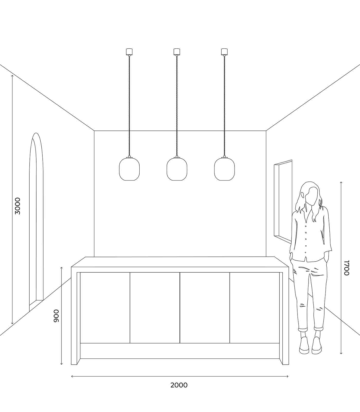 Lighting Republic Parlour Curve Interior Pendant Clear/ Smoked/ White - LR.i02.25. + LR.A01.006.