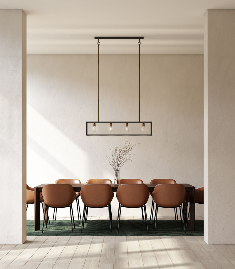 Lighting Republic Dover Linear Clear / Frosted Interior Pendant Old Bronze - LR.i02.73.- Lighting Republic