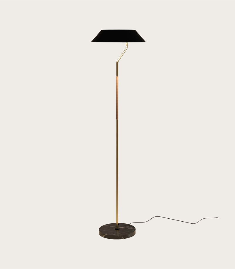 Amores Aider Floor Lamp Satin Nickel/ Matte Brass - ARO.P1287/NIQ-NEG, ARO.P1287/ORO-NEG