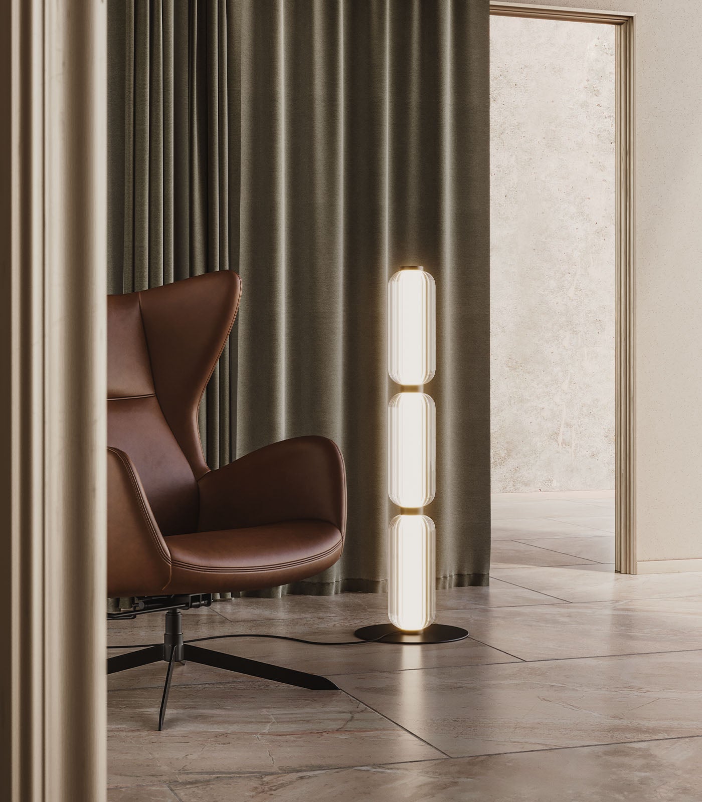 Aromas Elma Floor Lamp 2700K Antique Gold/ Matte Black 20W - ARO.P1312/ORO, ARO.P1312/NEG