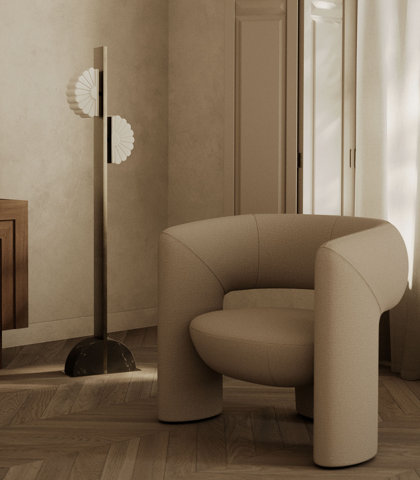 Aromas Gina Floor Lamp 2700K Black- ARO.P1334/ORO-NEG