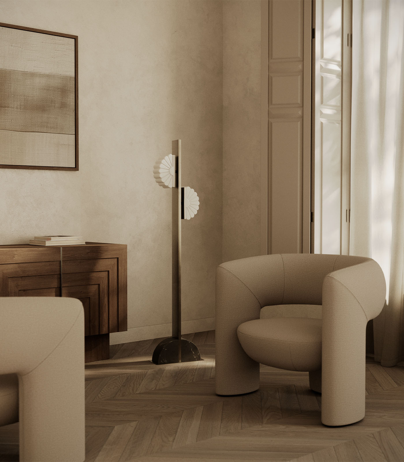 Aromas Gina Floor Lamp 2700K Black- ARO.P1334/ORO-NEG