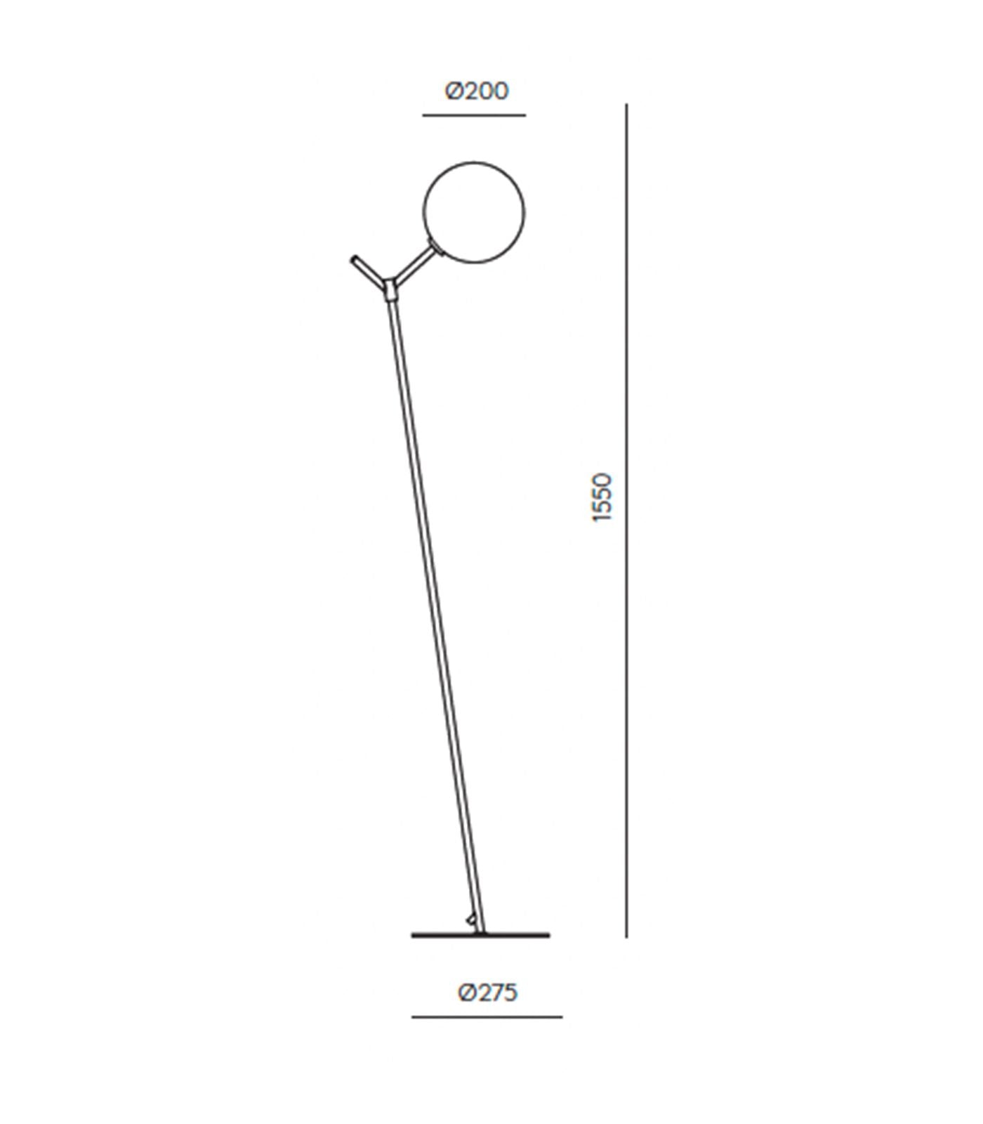 Aromas Atom Floor Lamp Matte Black/ Matte Brass 5W- ARO.P1214/NEG/OPAL, ARO.P1214/ORO/OPAL