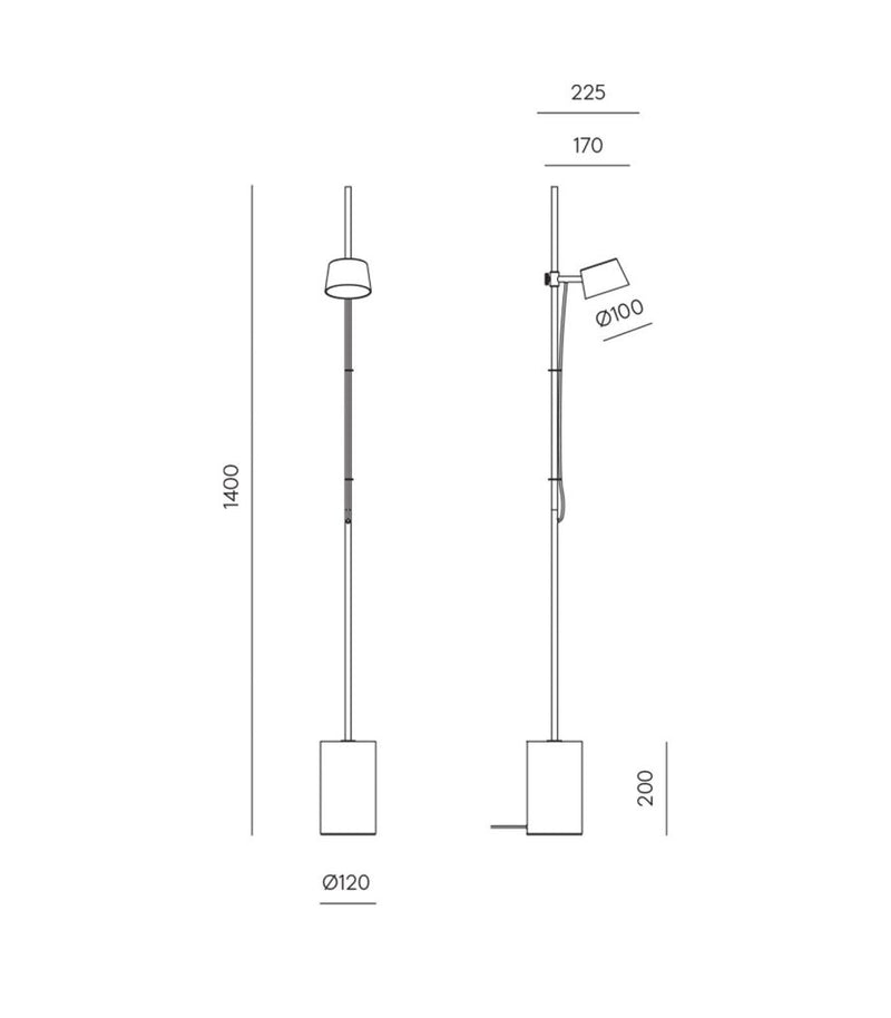 Aromas Nera Floor Lamp 3000K Matte Black 8W - ARO.P1229