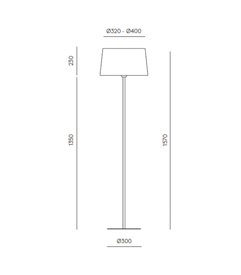 Aromas Tex Floor Lamp White/ Matte Black - ARO.P1026/NEG+151011/40 