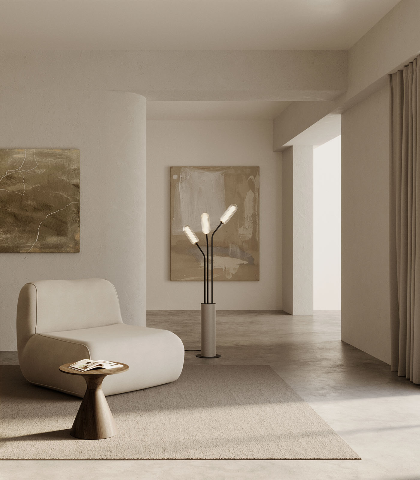 Aromas Lari Floor Lamp 2700K Cyber/ Dark Brown/ Taupe/ Orange 9W- ARO.LARI/F