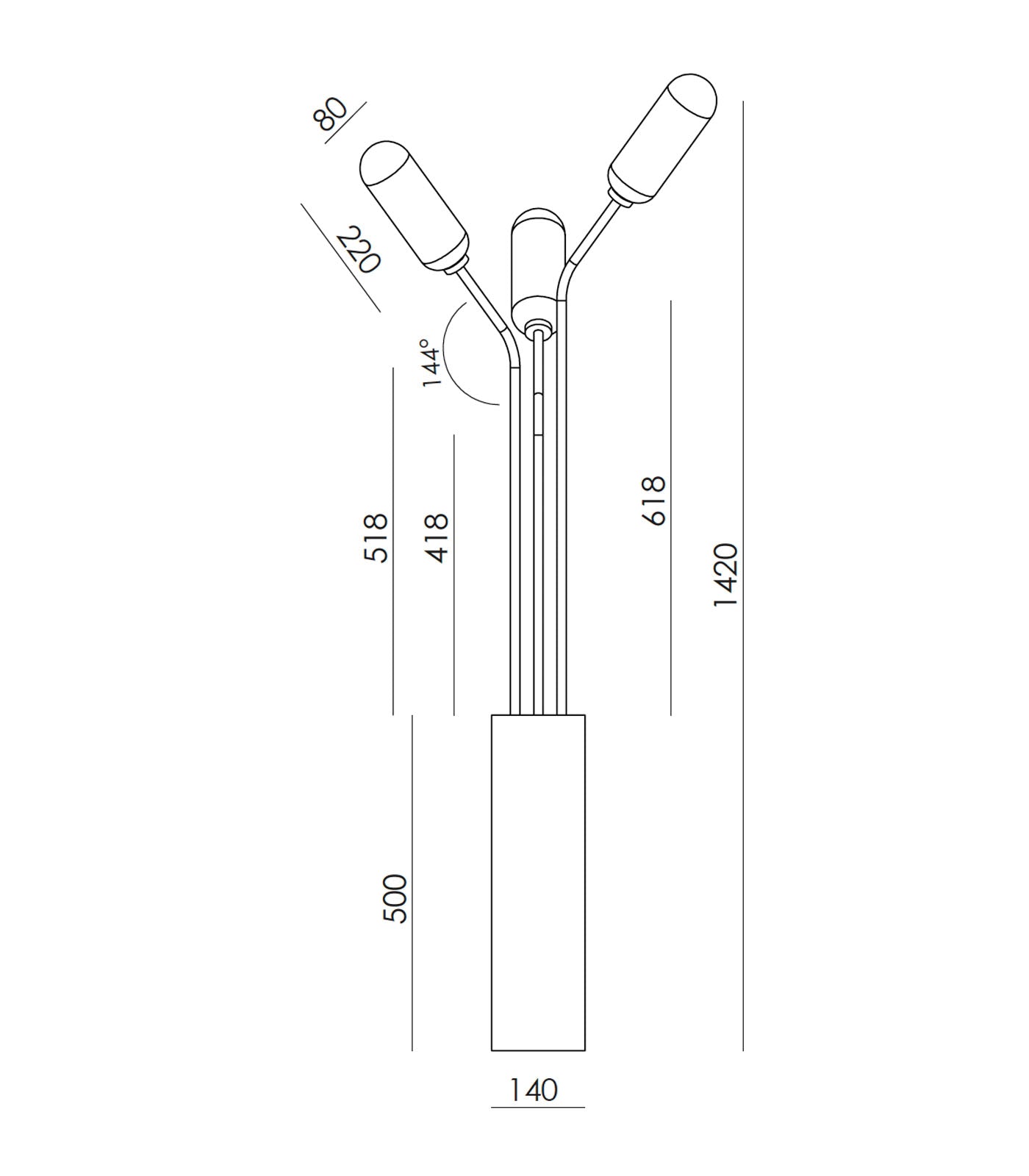 Aromas Lari Floor Lamp 2700K Cyber/ Dark Brown/ Taupe/ Orange 9W- ARO.LARI/F
