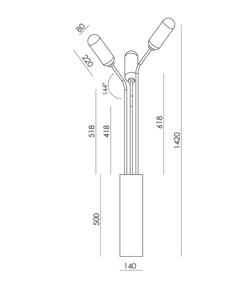Aromas Lari Floor Lamp 2700K Cyber/ Dark Brown/ Taupe/ Orange 9W- ARO.LARI/F