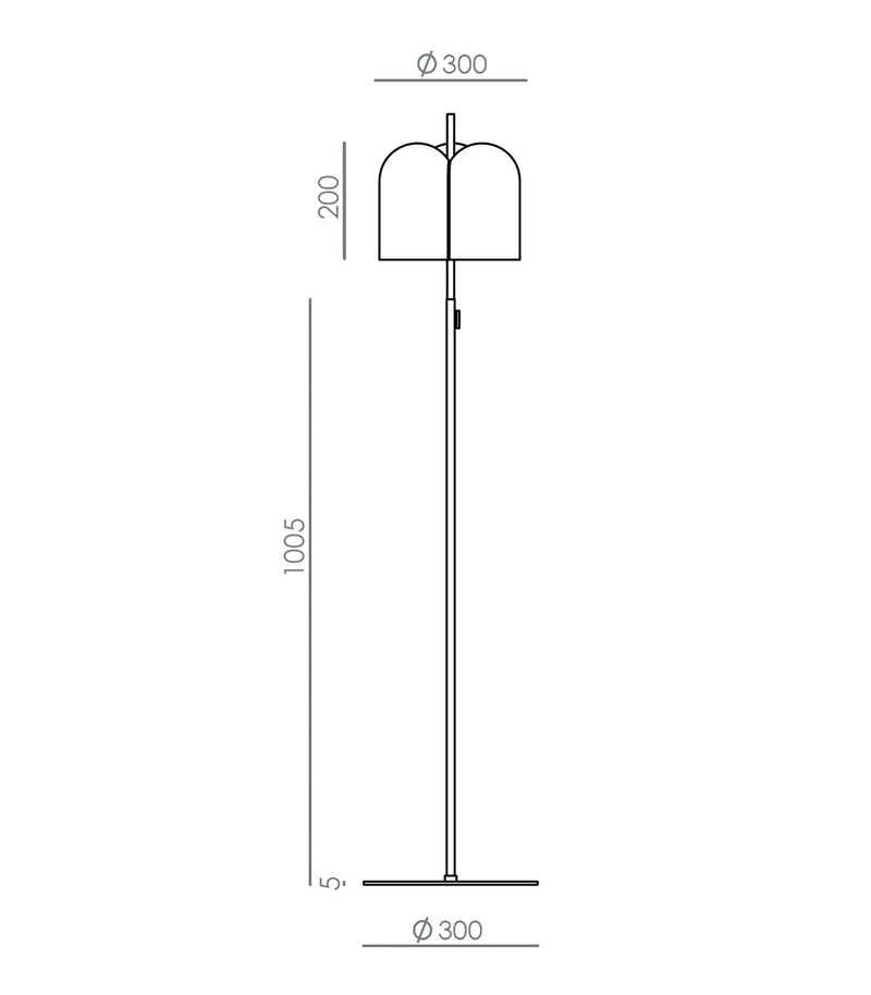 Aromas Oket Floor Lamp 2700K Matte Black/ Matte Brass/ Matte White 10W - ARO.P1317/NEG, ARO.P1317/BCO