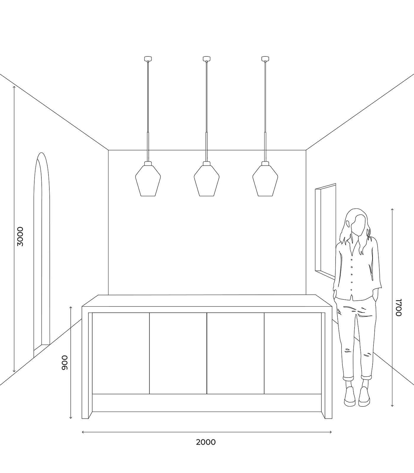 Lighting Republic Parlour Lite Geo Interior Pendant White/ Clear - LR.i02.26. + LR.A01.005.