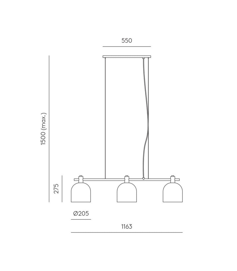 Aromas Luca 3lt Interior Pendants Matte Black - ARO.C1239/3