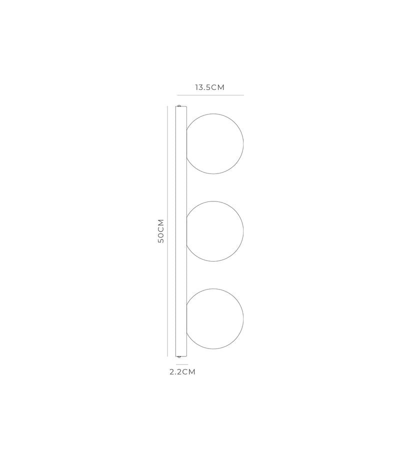 Lighting Republic Orb 3T Interior Wall Light Small / Medium IP44 - LR.i01.54C.CH + 3xLR.A03.