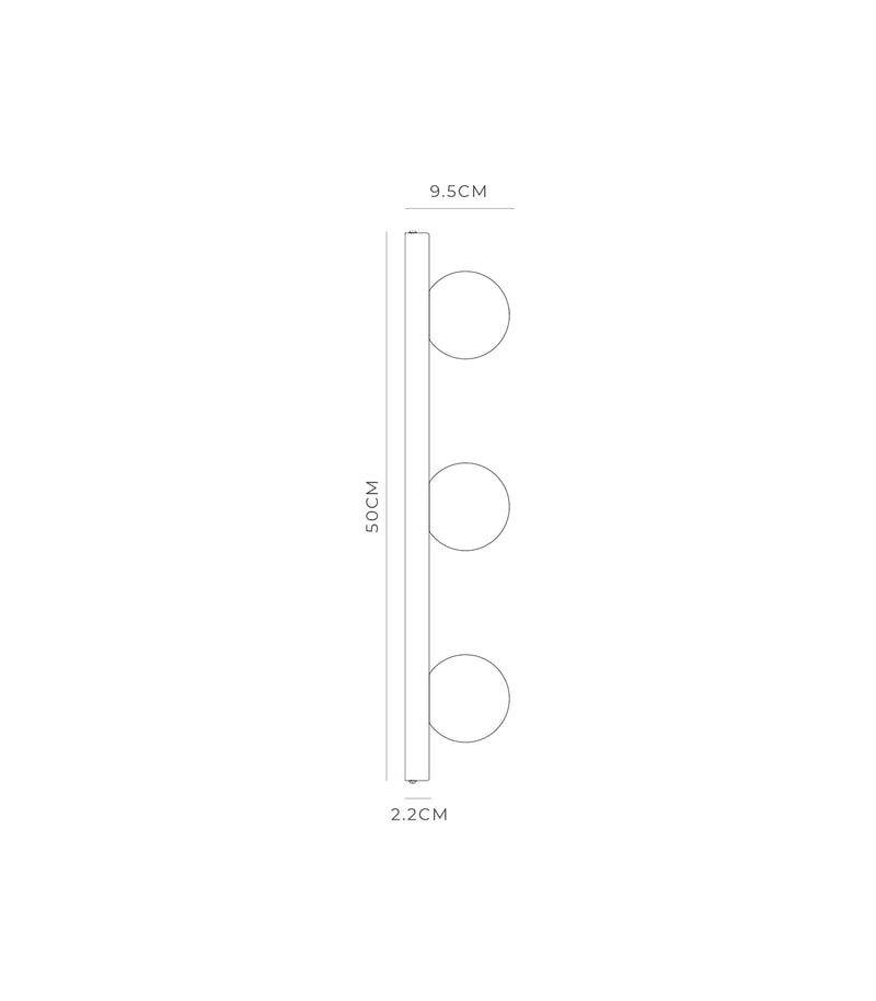 Lighting Republic Orb 3T Interior Wall Light Small / Medium IP44 - LR.i01.54C.CH + 3xLR.A03.