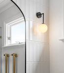Lighting Republic Orb Long Arm Interior Wall Light Dark Bronze / White / Chrome IP44 - LR.i01.54B. + LR.A03.S.