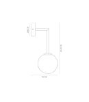 Lighting Republic Orb Long Arm Interior Wall Light Dark Bronze / White / Chrome IP44 - LR.i01.54B. + LR.A03.S.