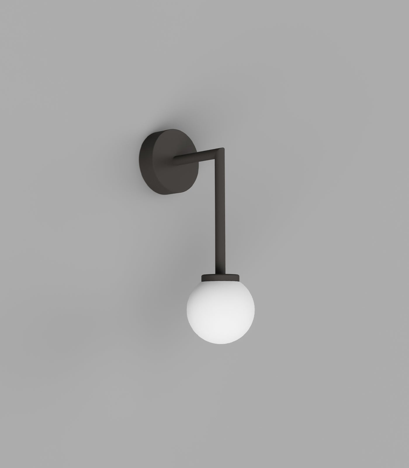 Lighting Republic Orb Long Arm Interior Wall Light Dark Bronze / White / Chrome IP44 - LR.i01.54B. + LR.A03.S.