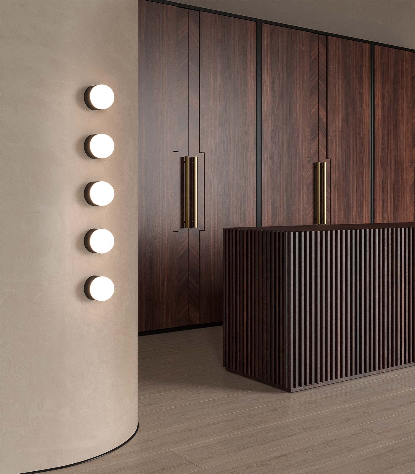 Lighting Republic Orb Sur Mini Interior Wall Light Old Brass / White / Iron IP44 - LR.i01.54e.S. + LR.i01.54M. + LR.A03.S.WH