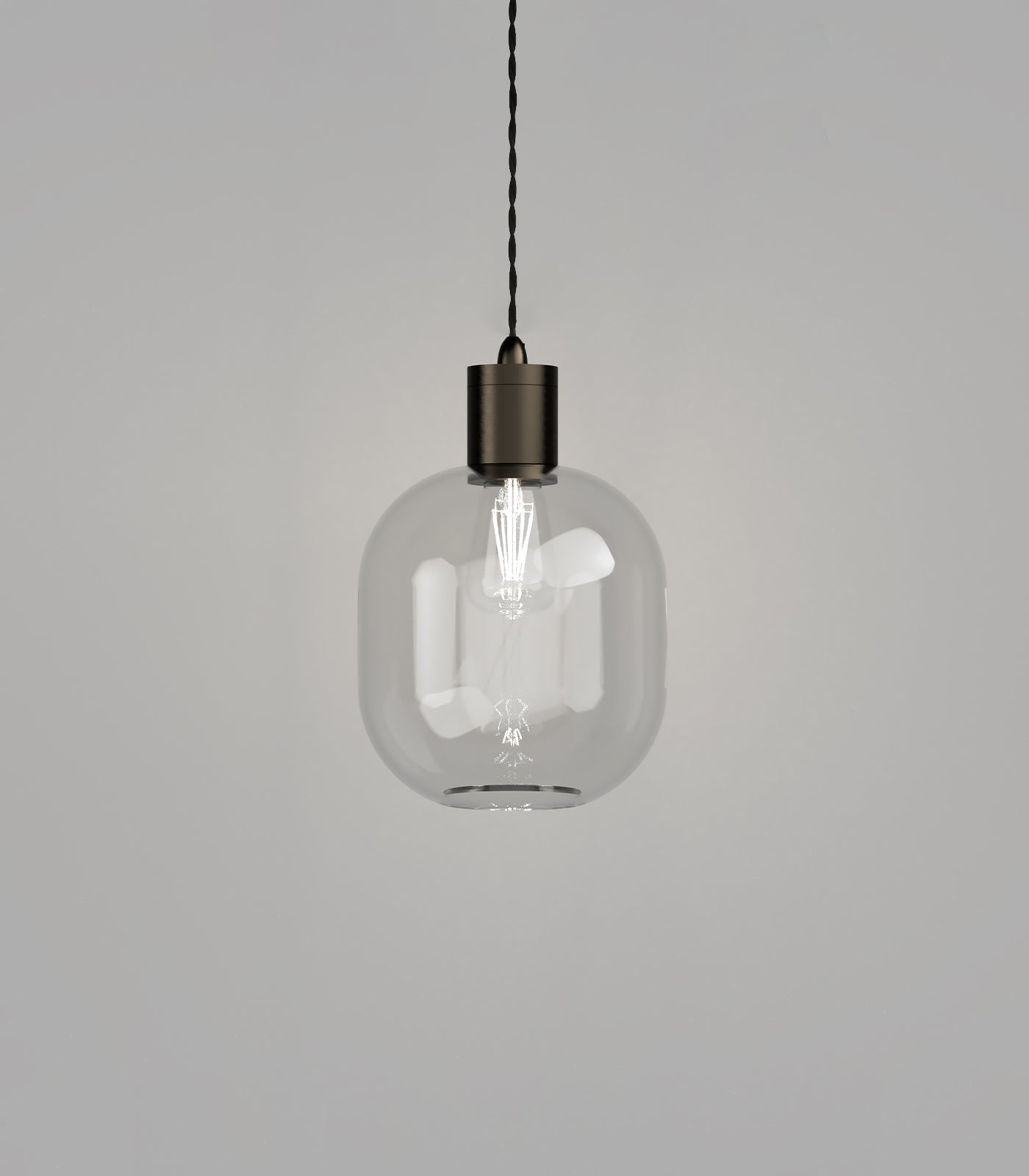 Lighting Republic Parlour Curve Interior Pendant Clear/ Smoked/ White - LR.i02.25. + LR.A01.006.