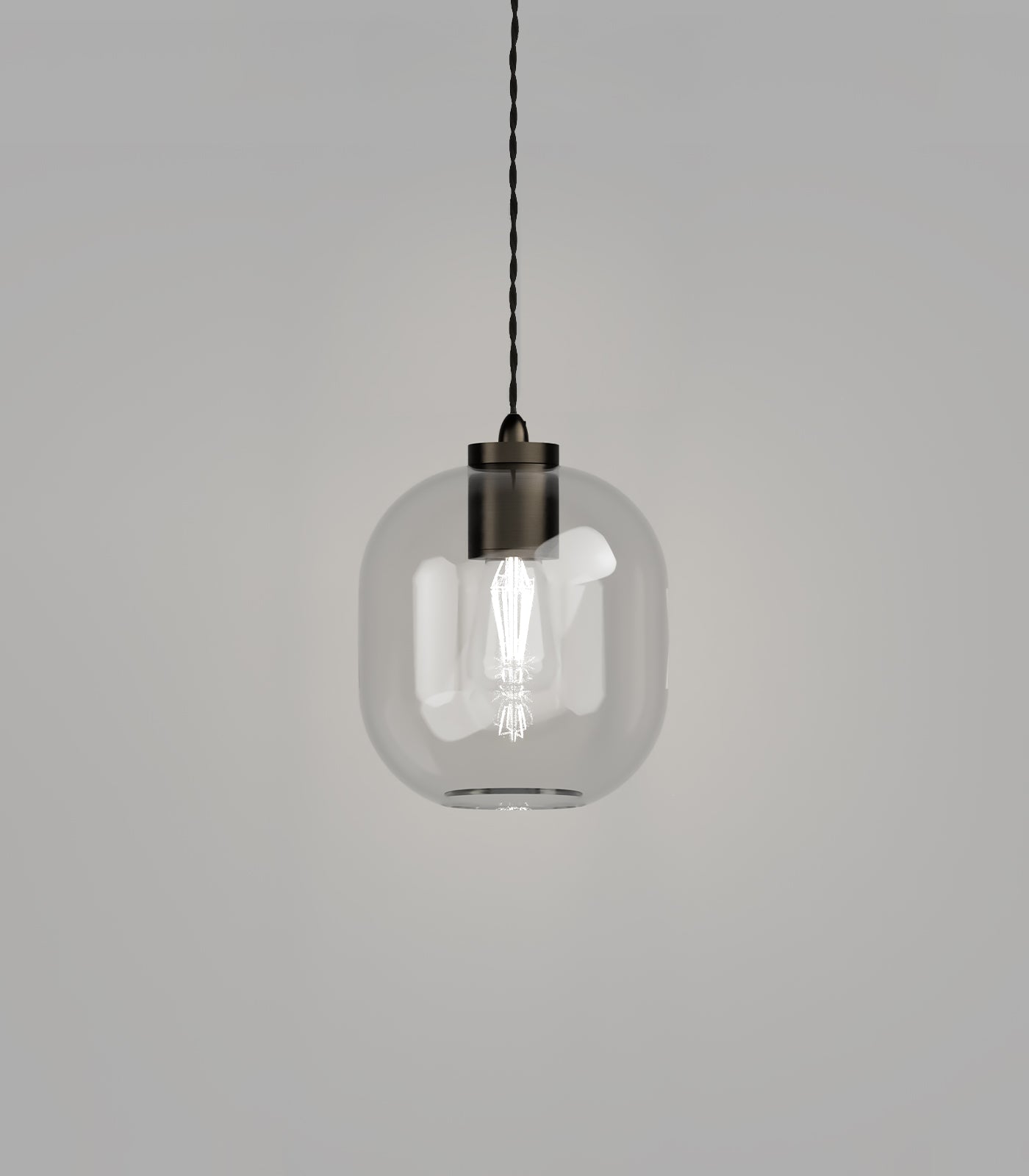 Lighting Republic Parlour Curve Interior Pendant Clear/ Smoked/ White - LR.i02.25. + LR.A01.006.