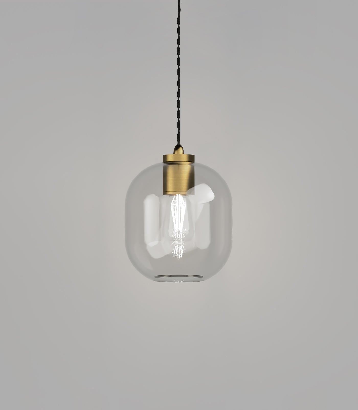 Lighting Republic Parlour Curve Interior Pendant Clear/ Smoked/ White - LR.i02.25. + LR.A01.006.