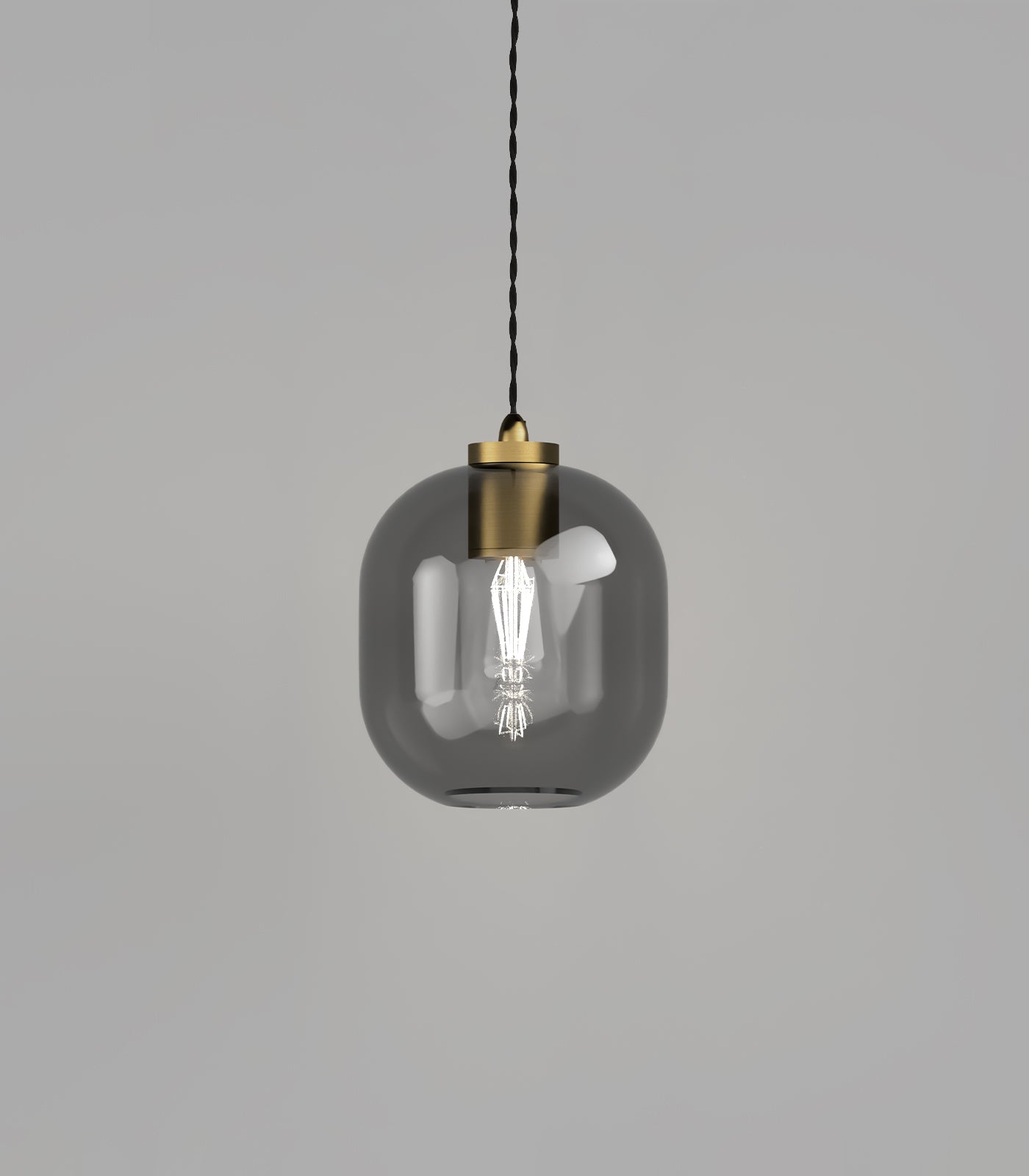 Lighting Republic Parlour Curve Interior Pendant Clear/ Smoked/ White - LR.i02.25. + LR.A01.006.